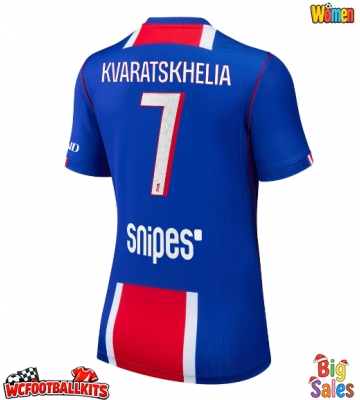 Paris Saint-Germain Khvicha Kvaratskhelia #7 Replica Home Stadium Shirt for Women 2026-27 Short Sleeve